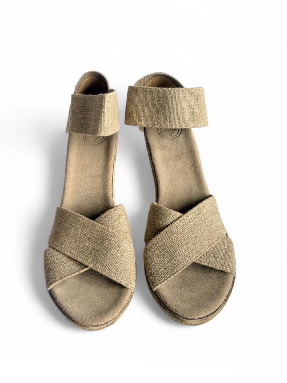 Cannon Core, Linen Wedge Sandals in Light Brown - Picture 7 of 8